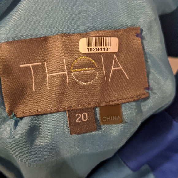 THEIA-Neck Knee-Length Dress - Picture 5 of 6